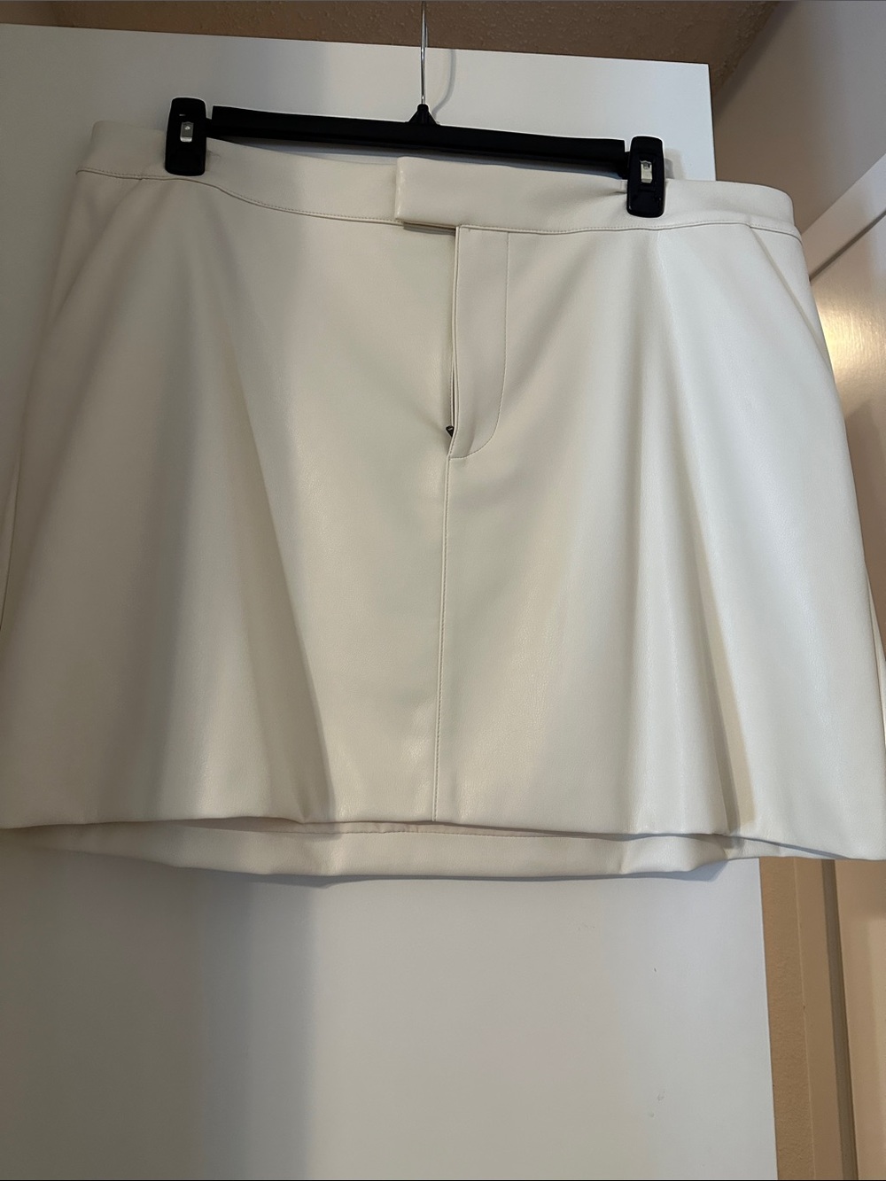 a new day Cream Faux Leather Skirt